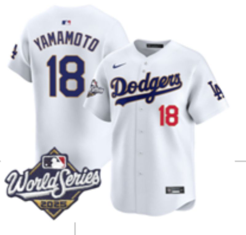 Men Nike 2026 Los Angeles Dodgers #18 Yamamoto White Game MLB Jersey 071